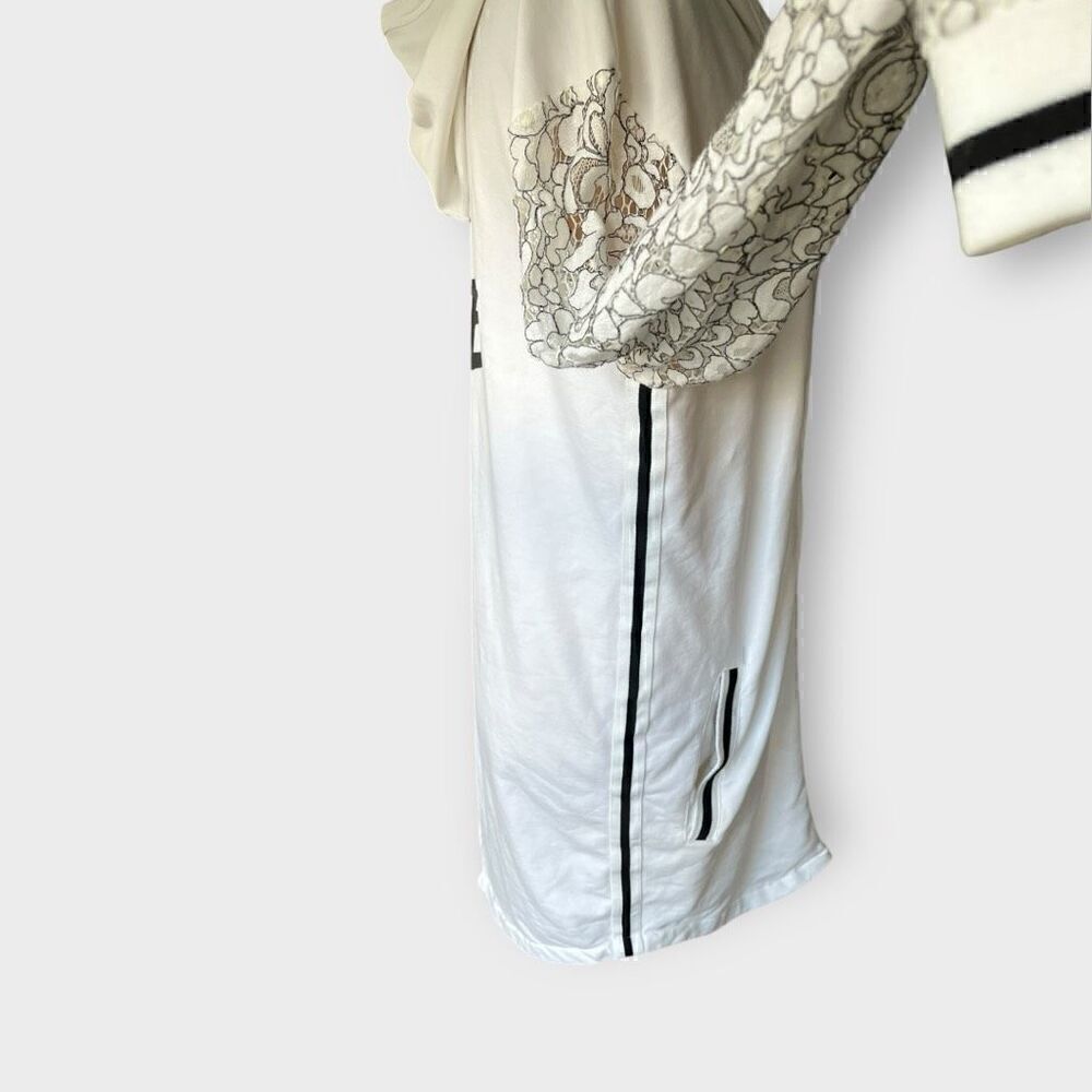 Vintage Esqualo Women’s Small White Embroidered Full Zip Jacket Coat Hooded - Picture 10 of 16